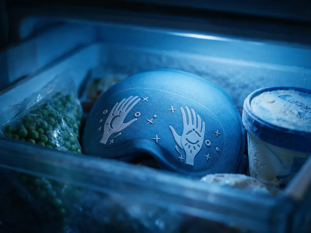 Soothefy cap chilling in the freezer drawer
